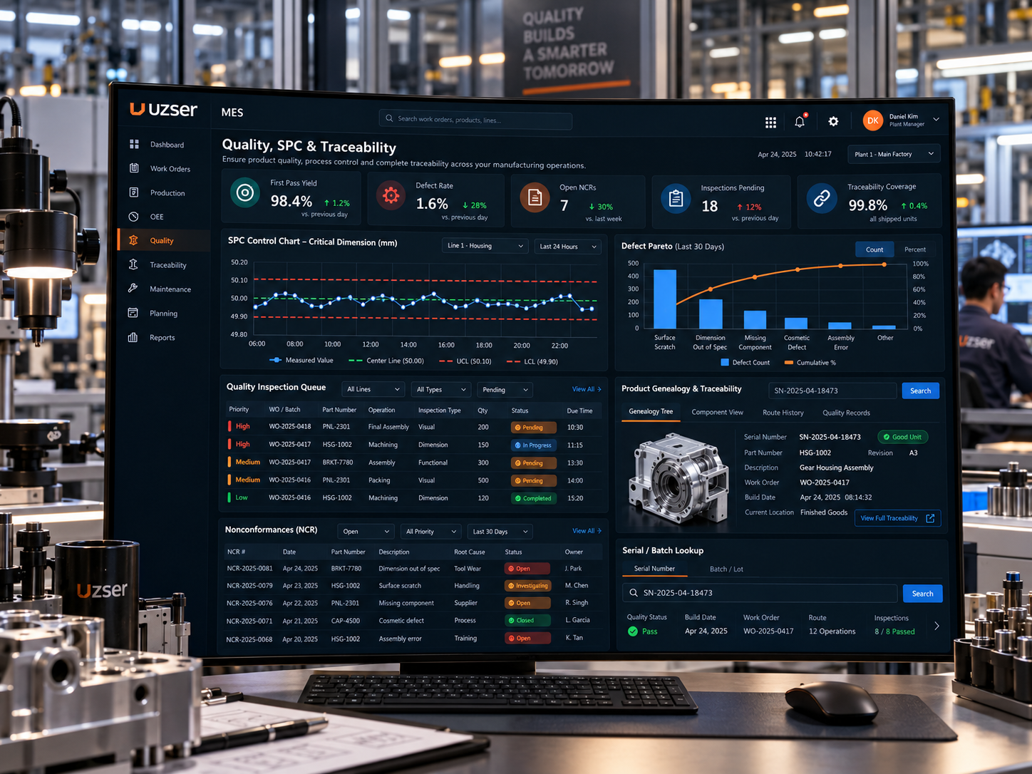Quality, process control and traceability