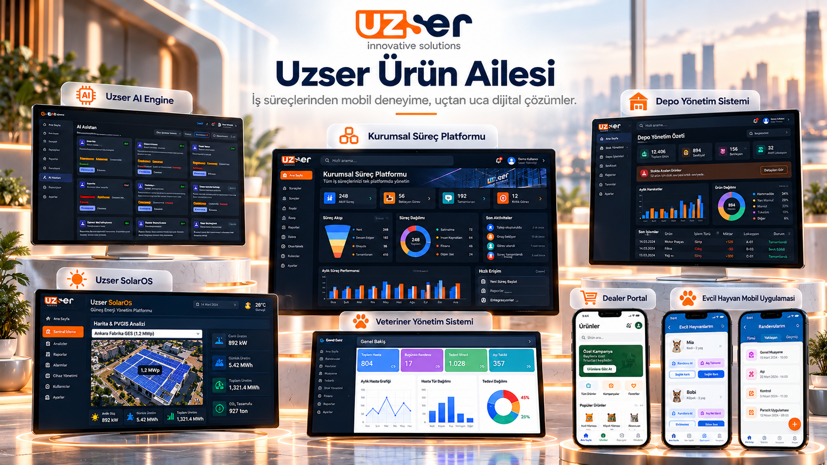The Uzser product family: from the business process to the mobile experience